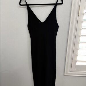 Classic Black V-Neck Slip Dress